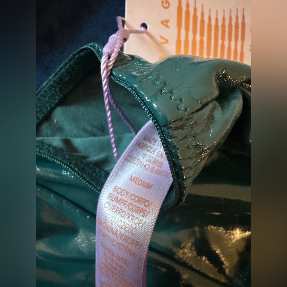 Savage X Fenty Leather Tease Vinyl Bandeau & High-Waisted Panty | Green | NWT - Picture 10 of 14